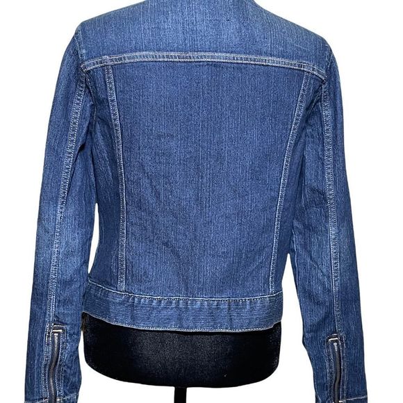 Banana Republic Moto Denim Petite Jacket Size Medium - Picture 11 of 12
